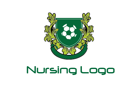 green leaf and football shield logo