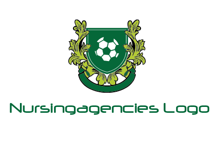 green leaf and football shield logo