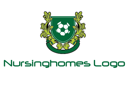 green leaf and football shield logo