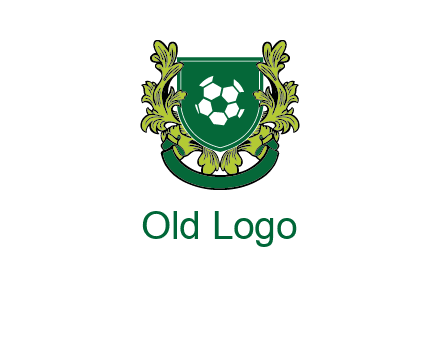 green leaf and football shield logo