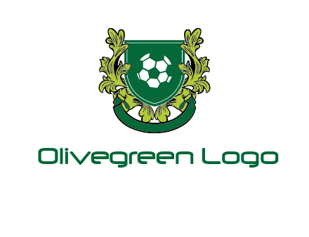 green leaf and football shield logo