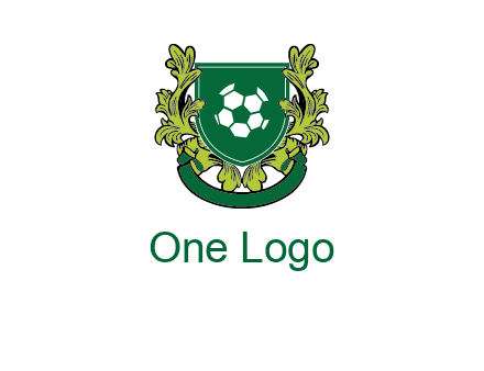 green leaf and football shield logo