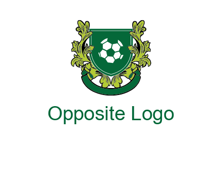 green leaf and football shield logo