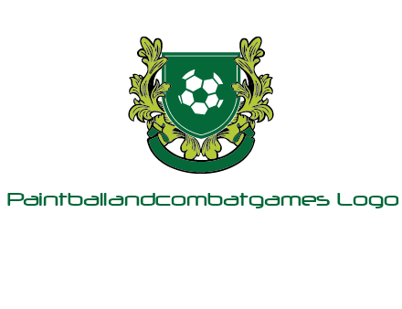 green leaf and football shield logo