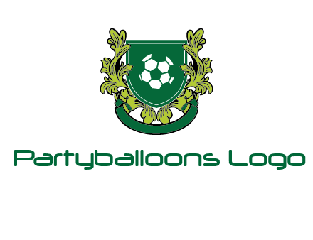 green leaf and football shield logo