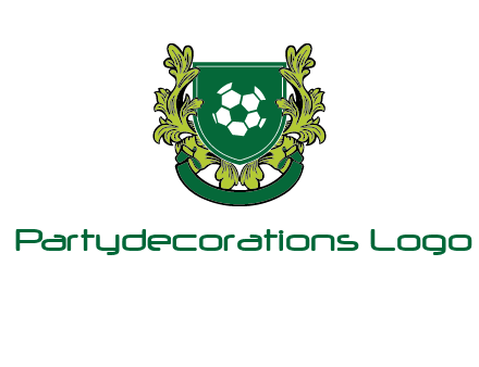 green leaf and football shield logo