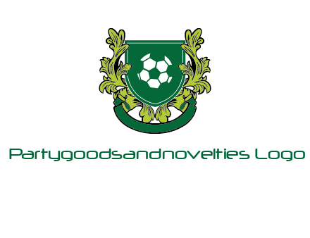 green leaf and football shield logo