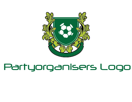 green leaf and football shield logo