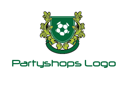 green leaf and football shield logo