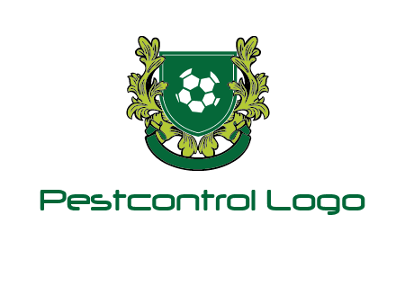 green leaf and football shield logo