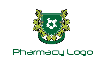 green leaf and football shield logo