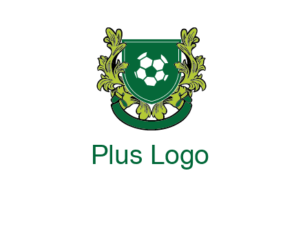 green leaf and football shield logo