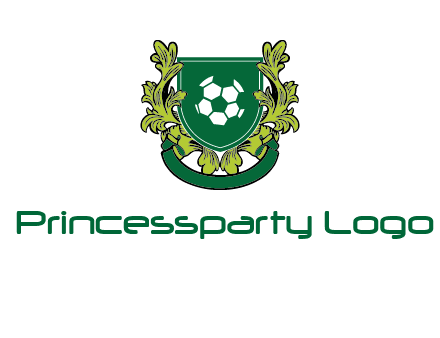 green leaf and football shield logo