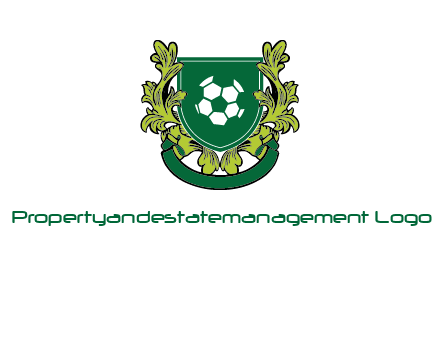 green leaf and football shield logo
