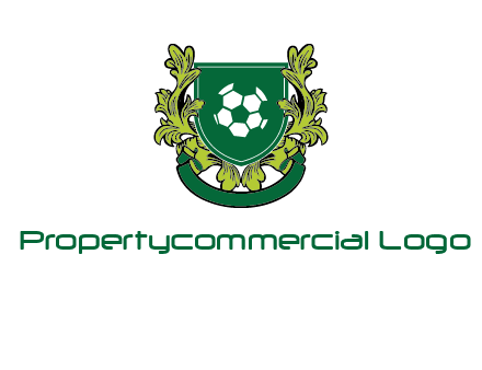 green leaf and football shield logo