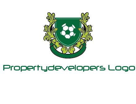 green leaf and football shield logo