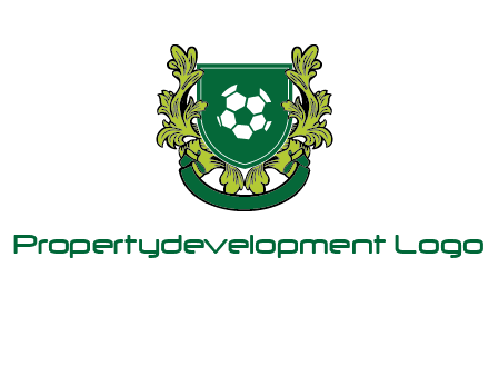 green leaf and football shield logo