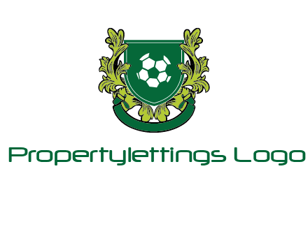 green leaf and football shield logo