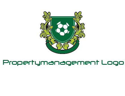 green leaf and football shield logo