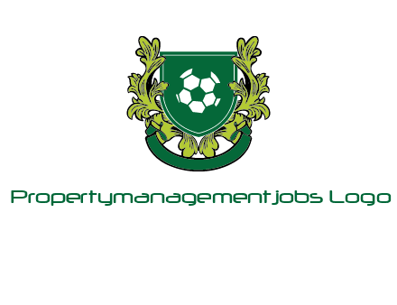 green leaf and football shield logo