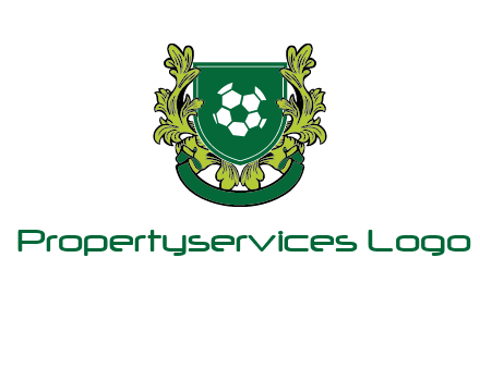 green leaf and football shield logo