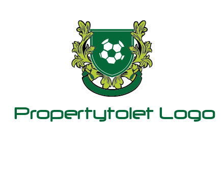 green leaf and football shield logo