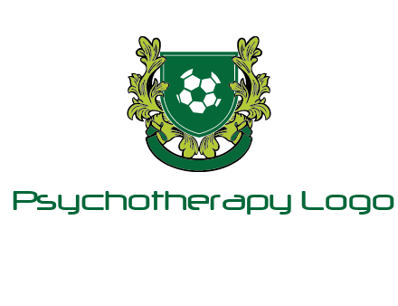 green leaf and football shield logo