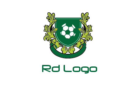 green leaf and football shield logo