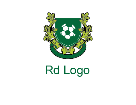 green leaf and football shield logo