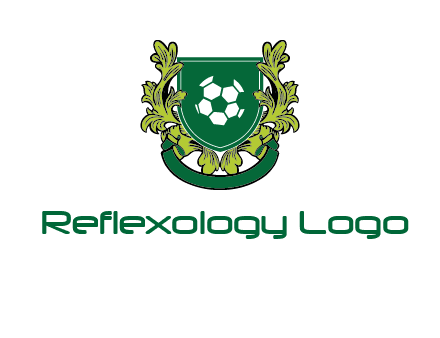 green leaf and football shield logo