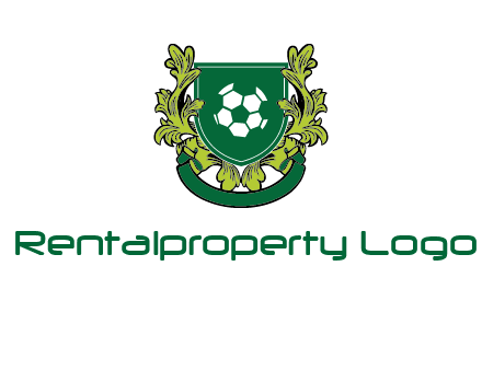 green leaf and football shield logo