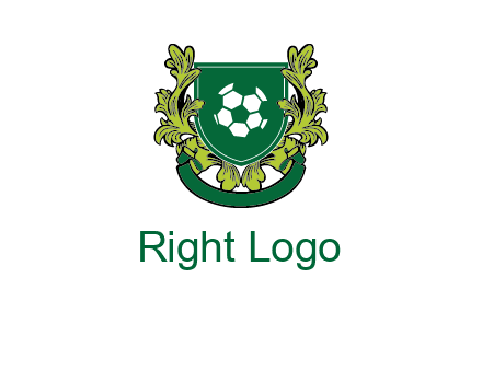 green leaf and football shield logo