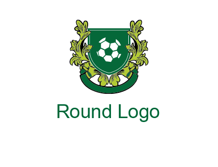 green leaf and football shield logo