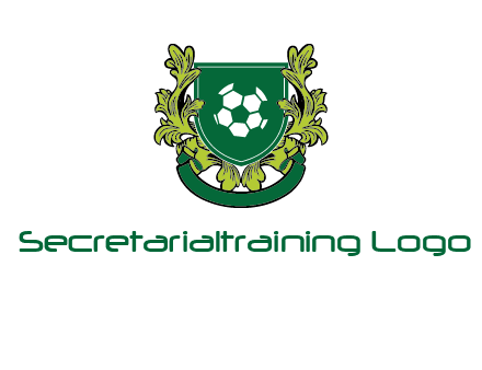 green leaf and football shield logo