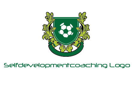 green leaf and football shield logo