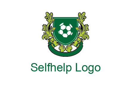 green leaf and football shield logo