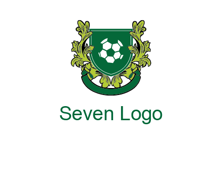 green leaf and football shield logo