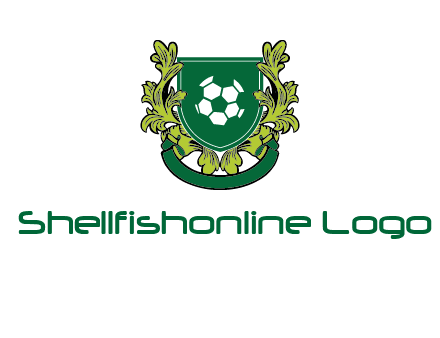 green leaf and football shield logo