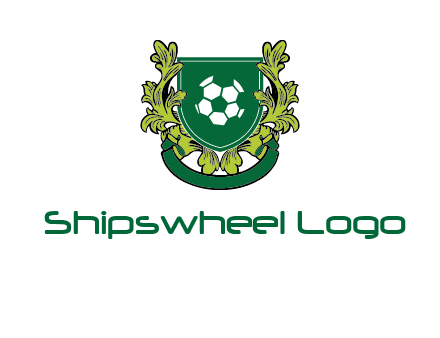 green leaf and football shield logo