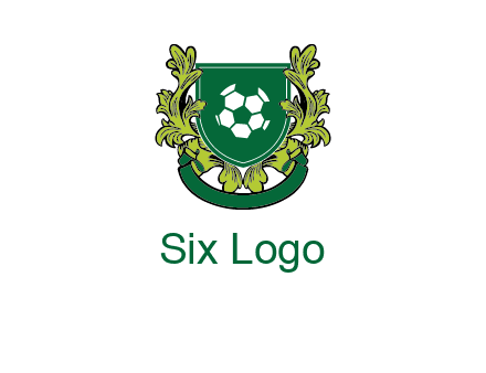 green leaf and football shield logo