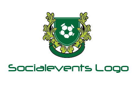 green leaf and football shield logo