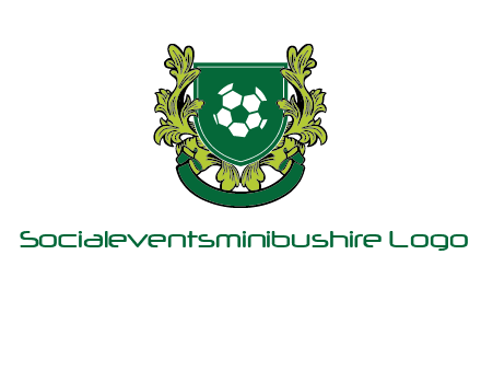 green leaf and football shield logo