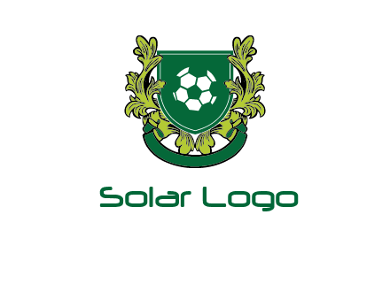 green leaf and football shield logo