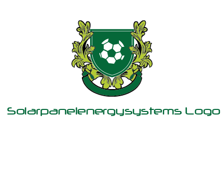 green leaf and football shield logo