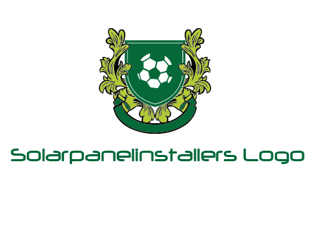 green leaf and football shield logo
