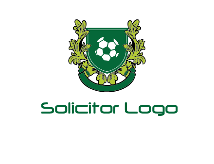 green leaf and football shield logo