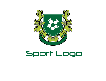 green leaf and football shield logo