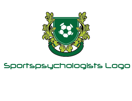 green leaf and football shield logo