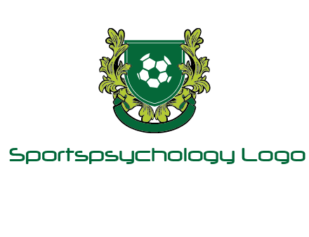 green leaf and football shield logo