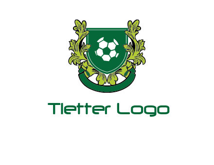 green leaf and football shield logo